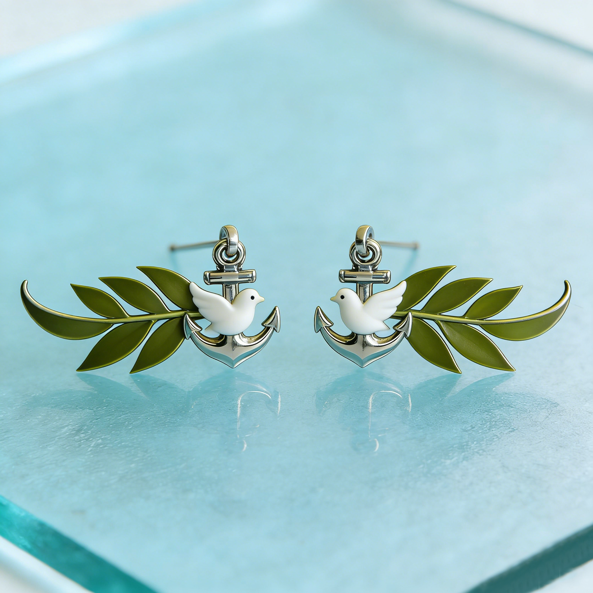 Peace Anchor Earrings